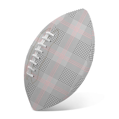 Grey Prince of Wales Check Print Rugby Ball