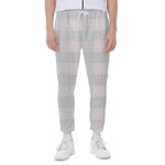 Grey Prince of Wales Check Print Scuba Joggers