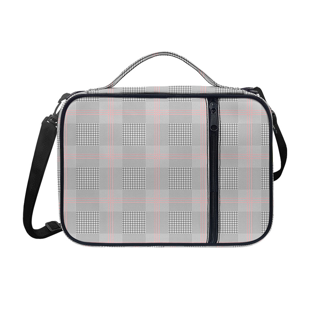 Grey Prince of Wales Check Print Shoulder Strap Bible Bag