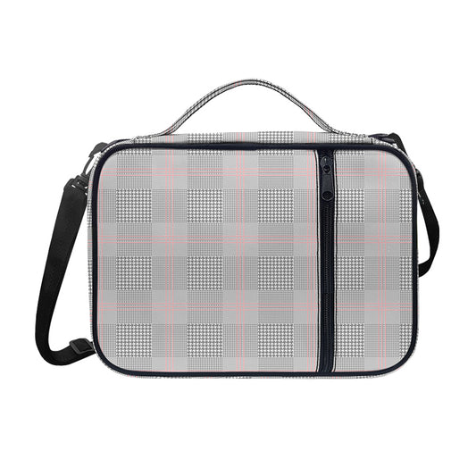 Grey Prince of Wales Check Print Shoulder Strap Bible Bag