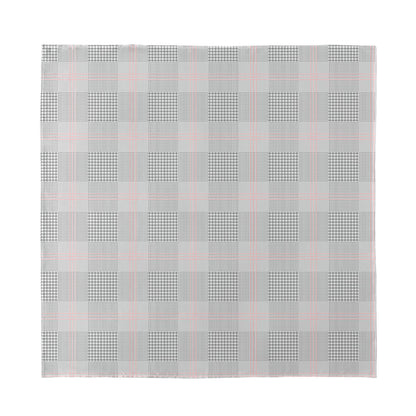 Grey Prince of Wales Check Print Silk Bandana