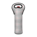 Grey Prince of Wales Check Print Single Neoprene Wine Tote