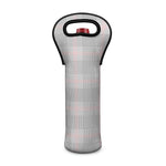 Grey Prince of Wales Check Print Single Neoprene Wine Tote