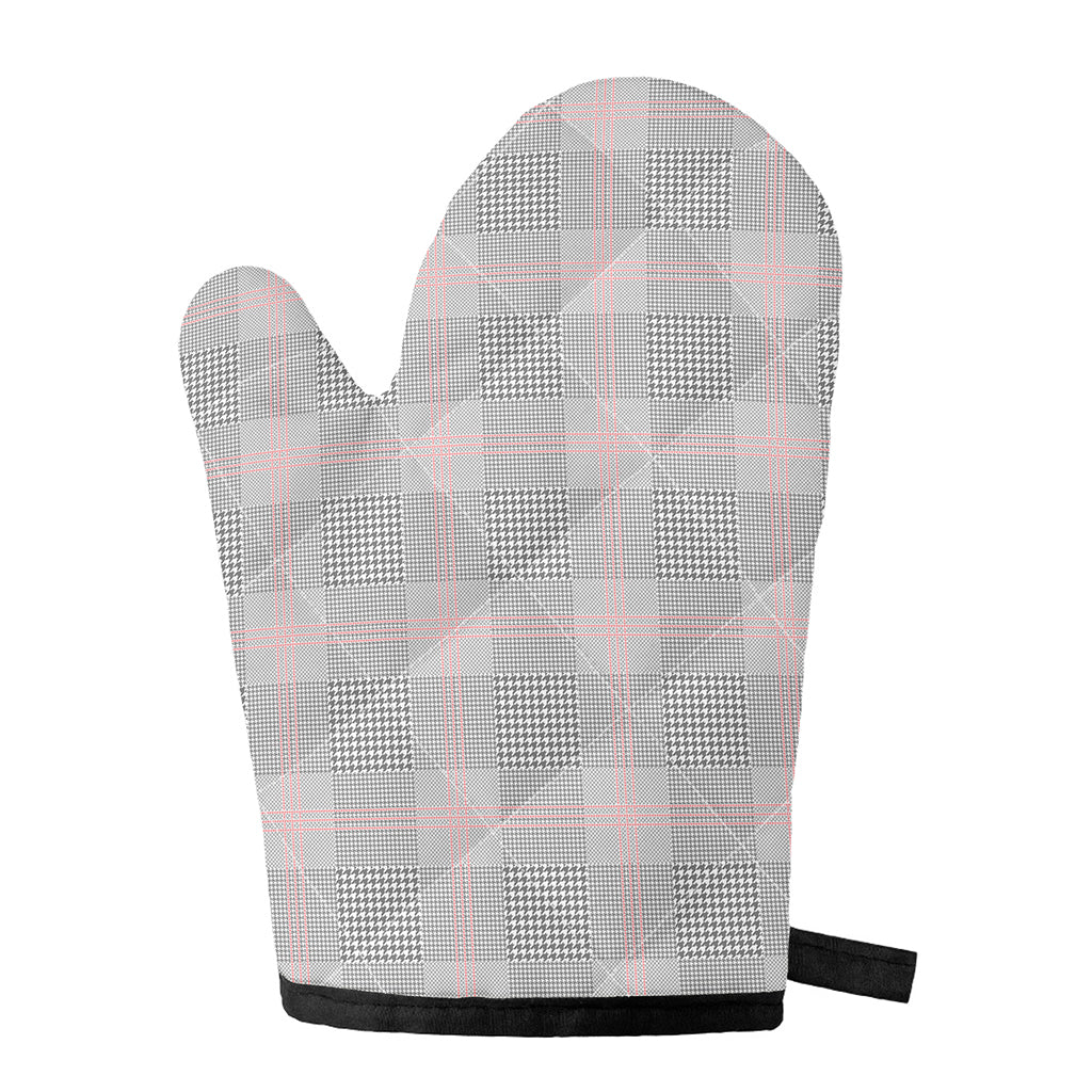 Grey Prince of Wales Check Print Single Oven Mitt