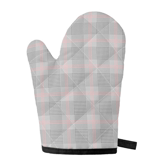 Grey Prince of Wales Check Print Single Oven Mitt