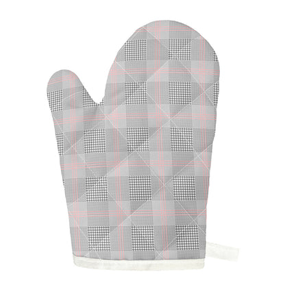 Grey Prince of Wales Check Print Single Oven Mitt