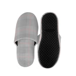 Grey Prince of Wales Check Print Slippers