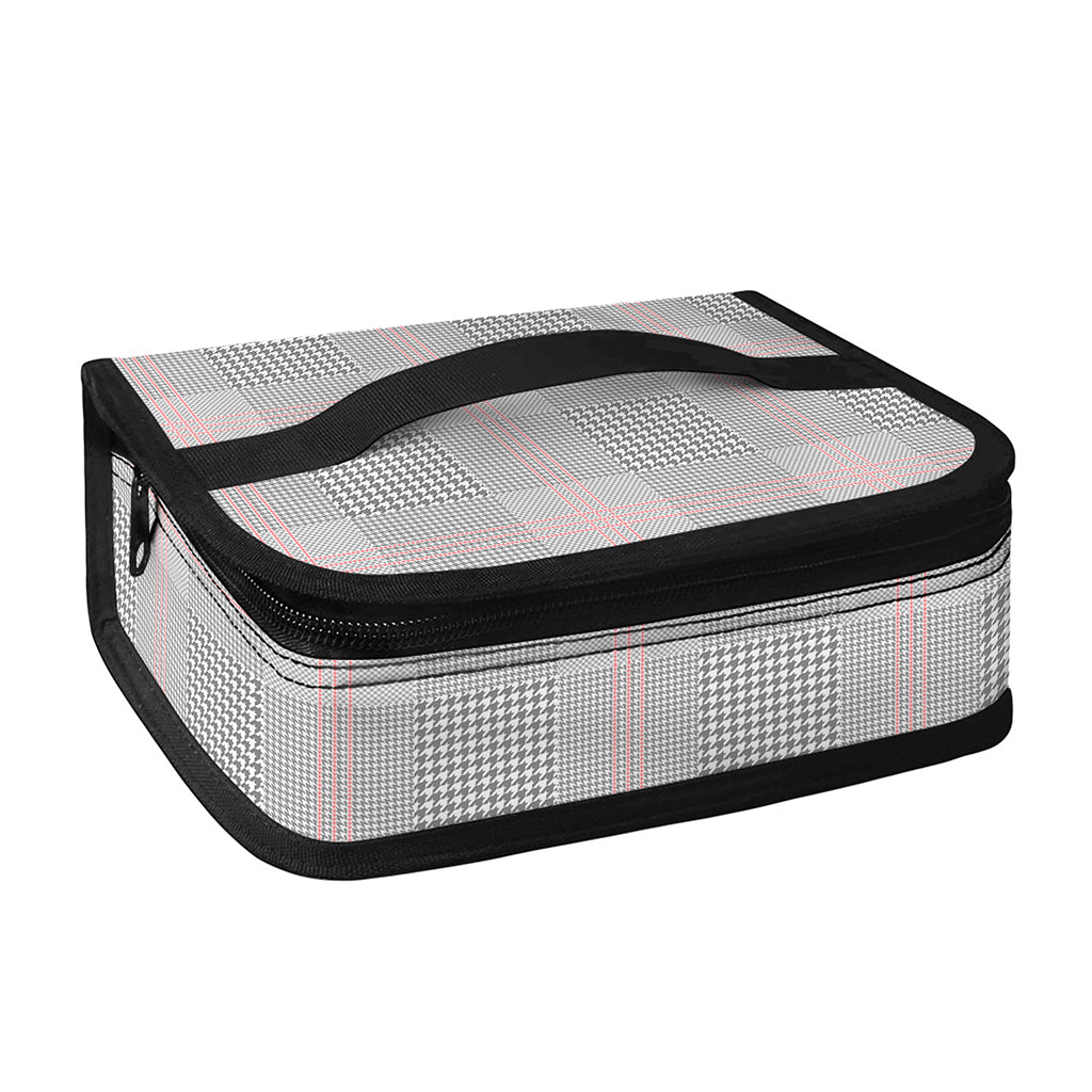 Grey Prince of Wales Check Print Small Lunch Bag
