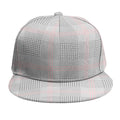 Grey Prince of Wales Check Print Snapback Cap