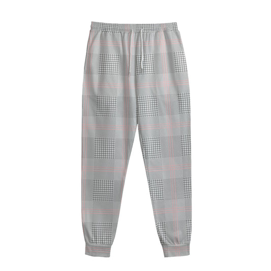 Grey Prince of Wales Check Print Sweatpants
