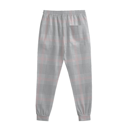 Grey Prince of Wales Check Print Sweatpants