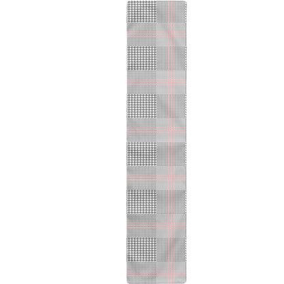 Grey Prince of Wales Check Print Table Runner