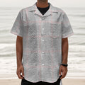 Grey Prince of Wales Check Print Textured Short Sleeve Shirt