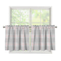 Grey Prince of Wales Check Print Tier Curtains