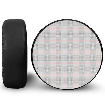 Grey Prince of Wales Check Print Tire Cover