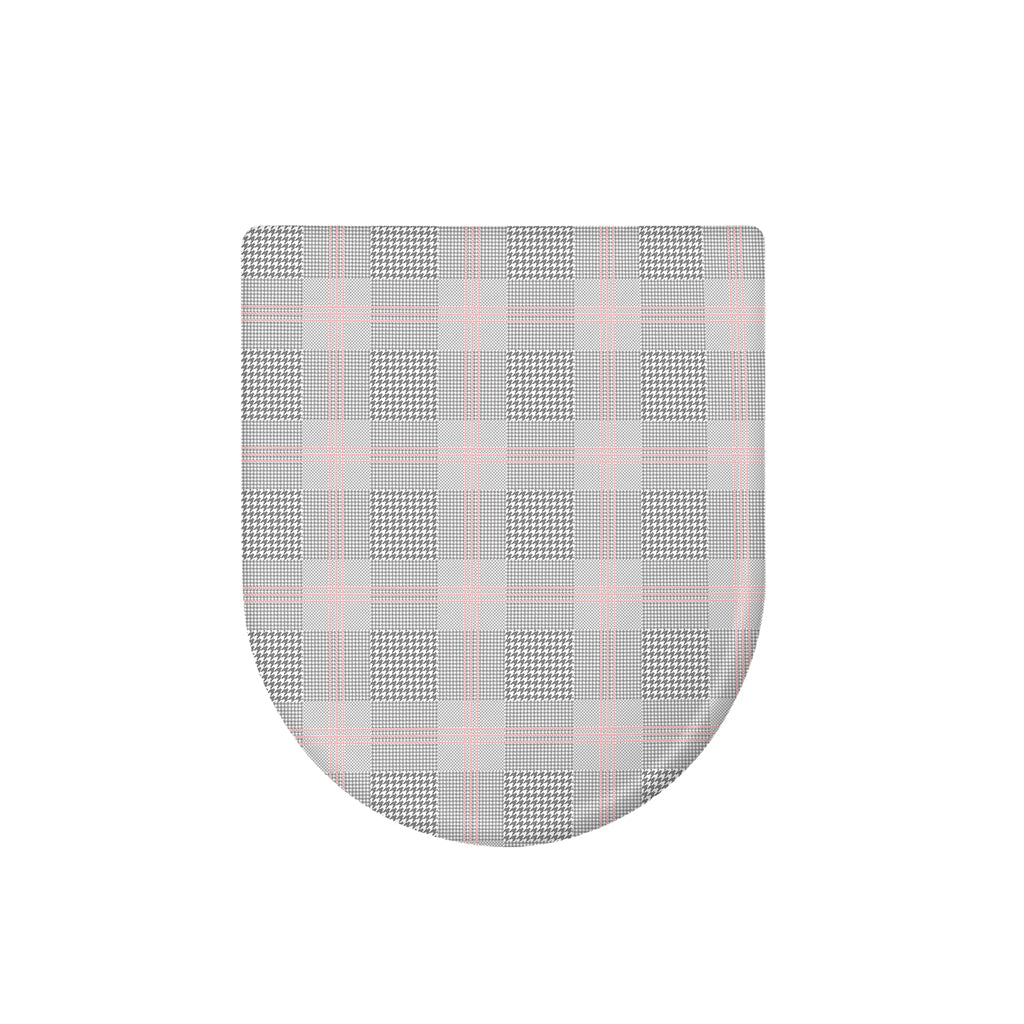 Grey Prince of Wales Check Print Toilet Lid Cover