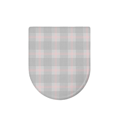 Grey Prince of Wales Check Print Toilet Lid Cover