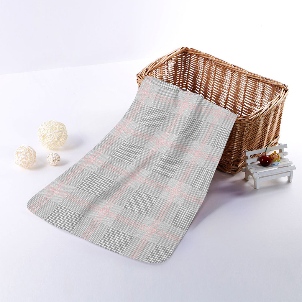 Grey Prince of Wales Check Print Towel