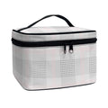 Grey Prince of Wales Check Print Travel Makeup Bag