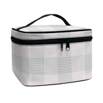 Grey Prince of Wales Check Print Travel Makeup Bag