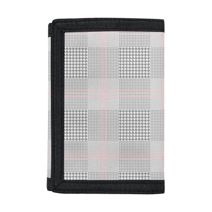 Grey Prince of Wales Check Print Trifold Wallet