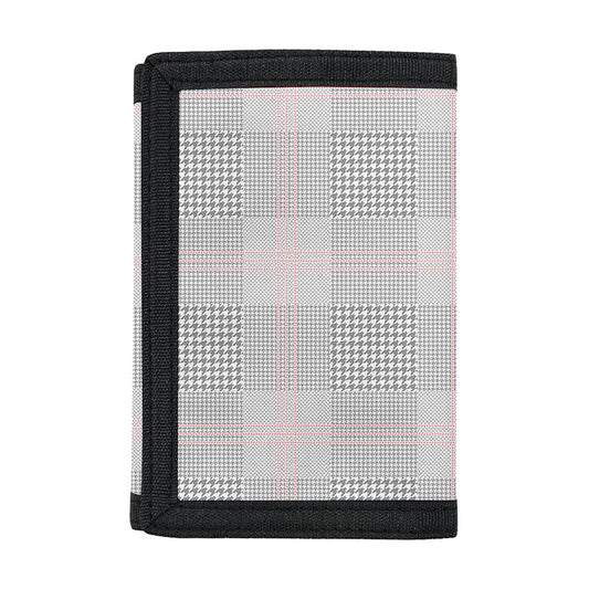 Grey Prince of Wales Check Print Trifold Wallet