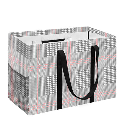 Grey Prince of Wales Check Print Utility Tote Bag