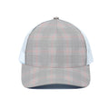 Grey Prince of Wales Check Print White Mesh Trucker Hat