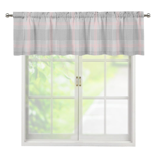Grey Prince of Wales Check Print Window Valance