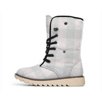 Grey Prince of Wales Check Print Winter Boots