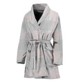 Grey Prince of Wales Check Print Women's Bathrobe