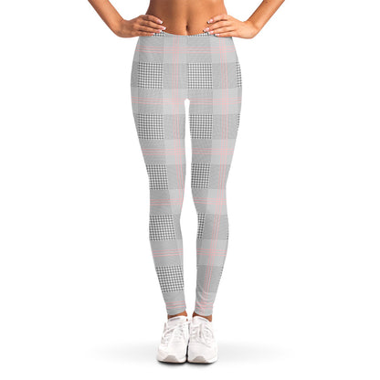 Grey Prince of Wales Check Print Women's Leggings