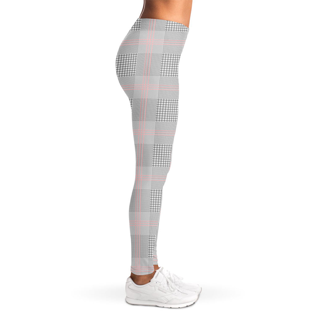 Grey Prince of Wales Check Print Women's Leggings