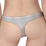 Grey Prince of Wales Check Print Women's Thong