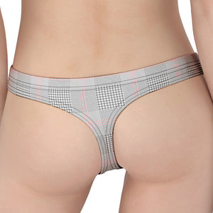 Grey Prince of Wales Check Print Women's Thong