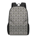 Grey Raccoon Pattern Print 17 Inch Backpack