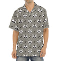 Grey Raccoon Pattern Print Aloha Shirt