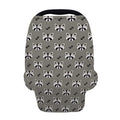 Grey Raccoon Pattern Print Baby Seat Cover