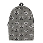 Grey Raccoon Pattern Print Backpack