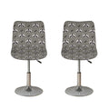 Grey Raccoon Pattern Print Bar Stool Covers