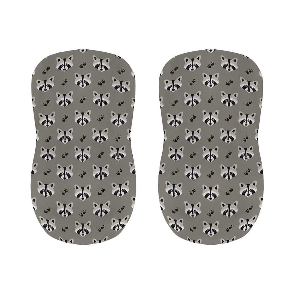 Grey Raccoon Pattern Print Bar Stool Covers