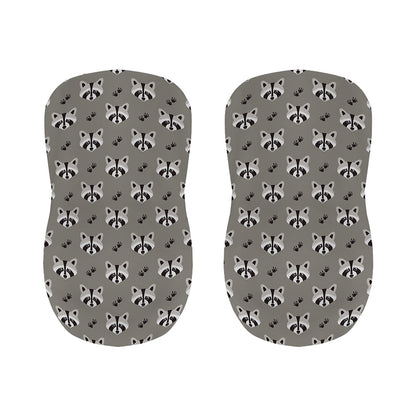 Grey Raccoon Pattern Print Bar Stool Covers