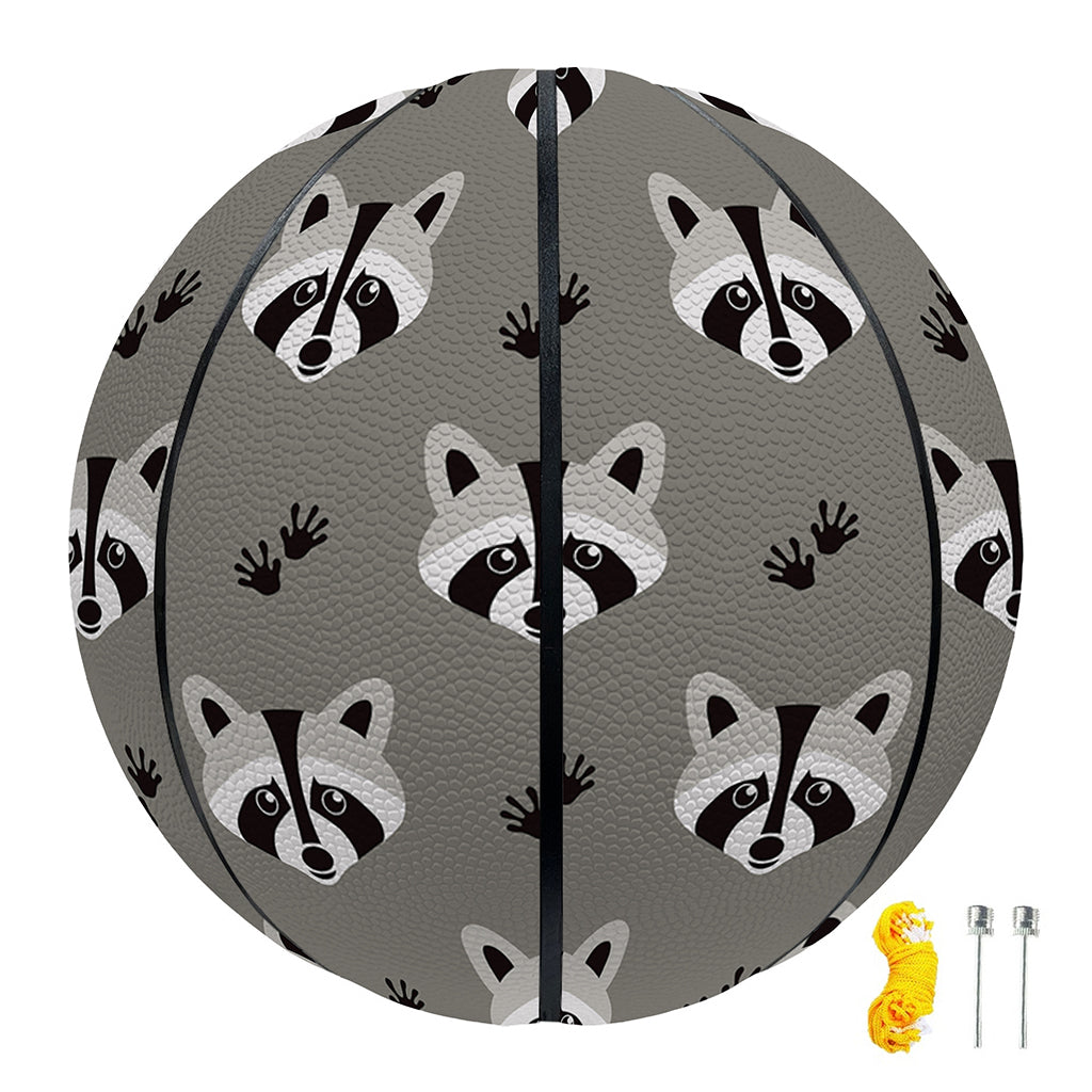 Grey Raccoon Pattern Print Basketball