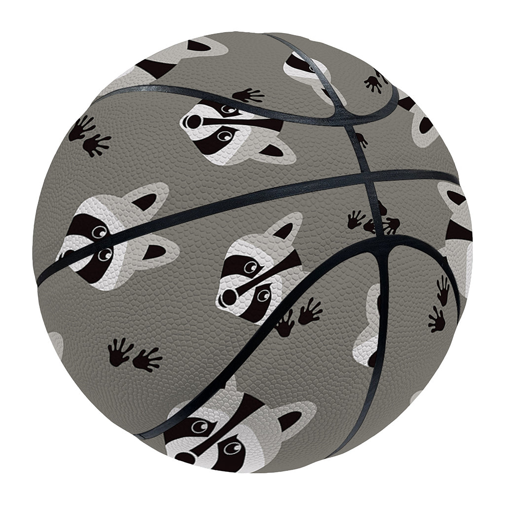 Grey Raccoon Pattern Print Basketball