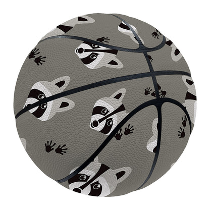 Grey Raccoon Pattern Print Basketball