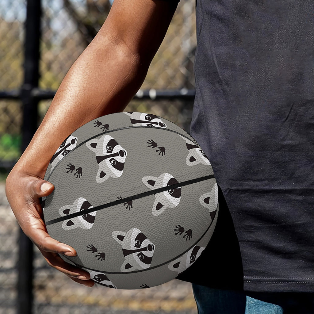 Grey Raccoon Pattern Print Basketball