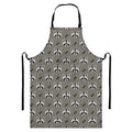 Grey Raccoon Pattern Print Bib Apron With Pocket