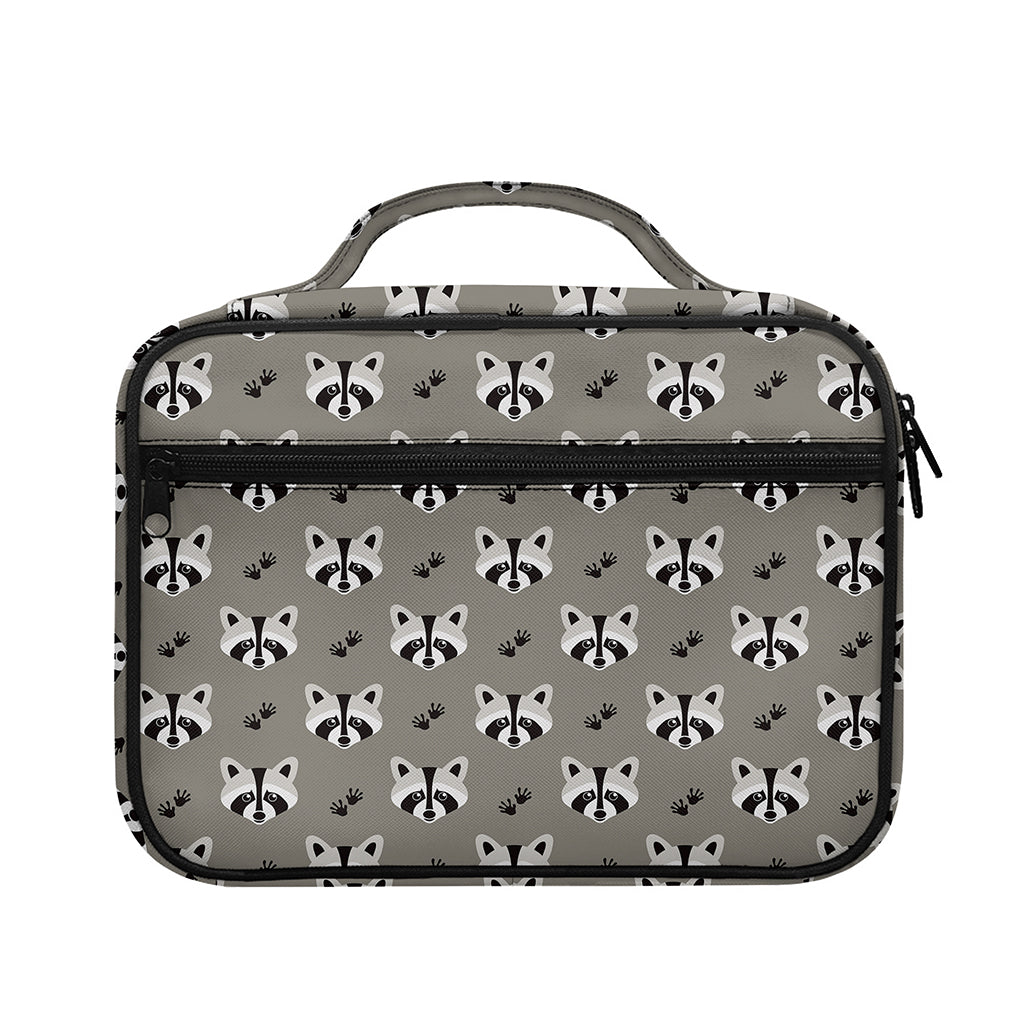 Grey Raccoon Pattern Print Briefcase Bible Bag