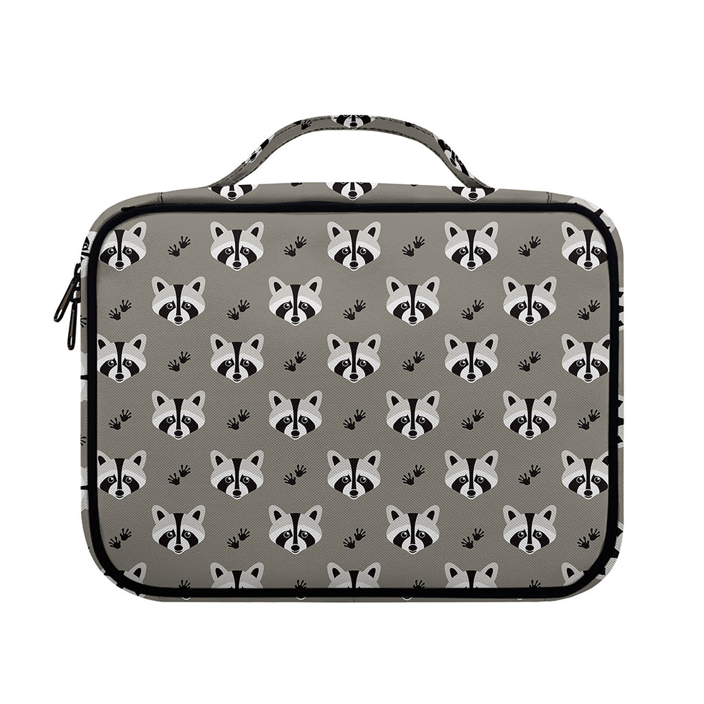 Grey Raccoon Pattern Print Briefcase Bible Bag