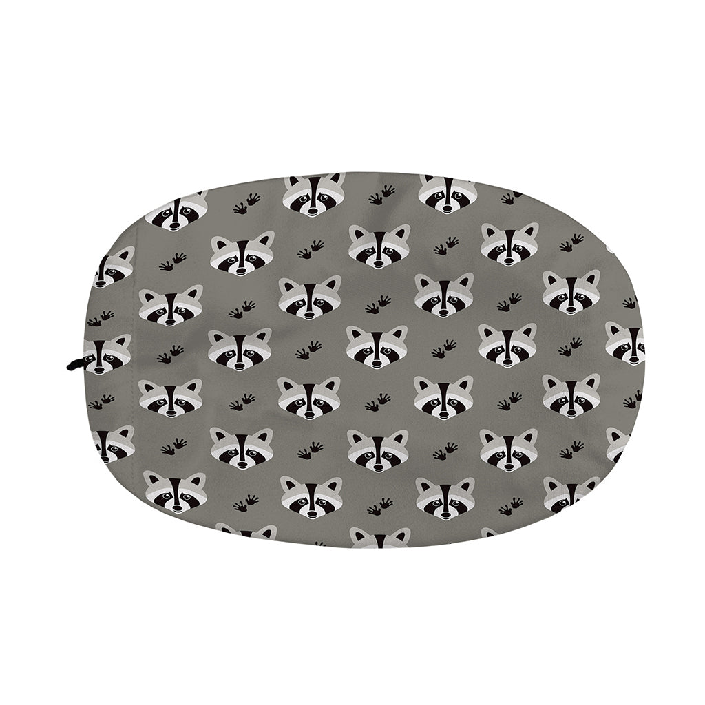 Grey Raccoon Pattern Print Car Side Mirror Covers